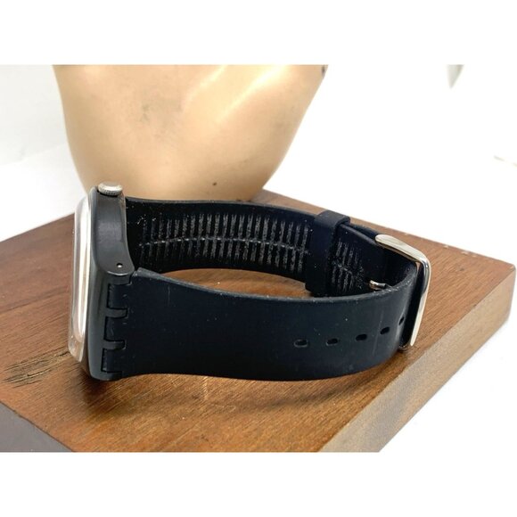 Swatch Men's Watch SUOB705 Swiss Quartz White Dial Day Date Black Rubber 41mm - Picture 9 of 14